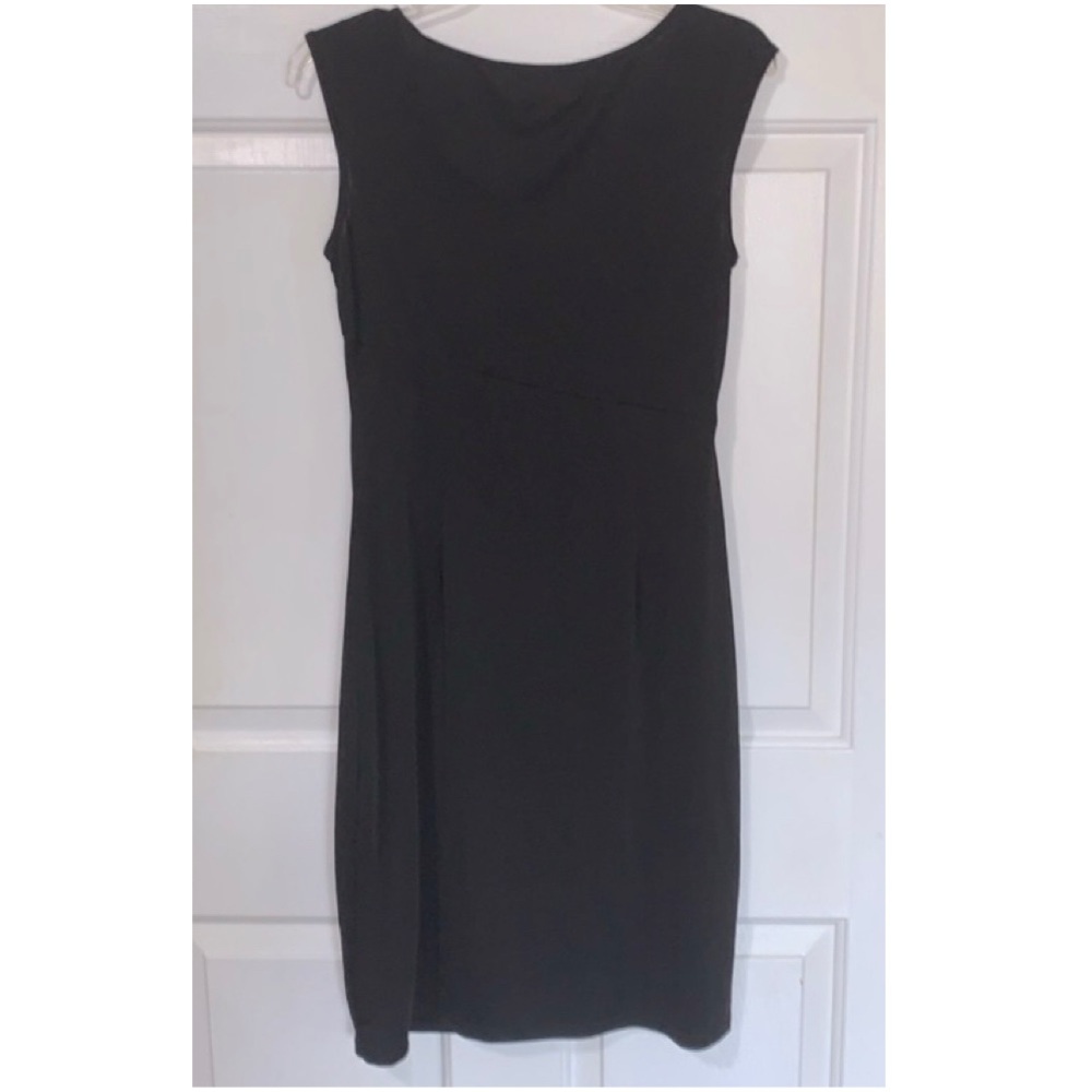 🎷 TROVARE Black Ruched Sheath Sleeveless Dress NWT M